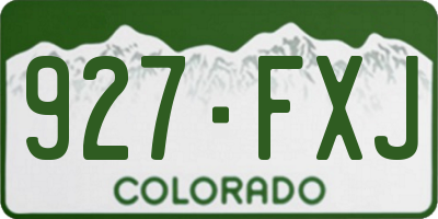 CO license plate 927FXJ