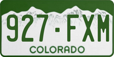CO license plate 927FXM