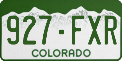 CO license plate 927FXR