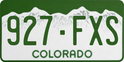 CO license plate 927FXS