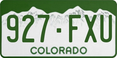 CO license plate 927FXU