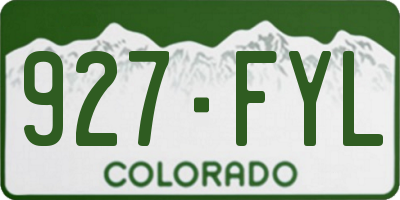 CO license plate 927FYL