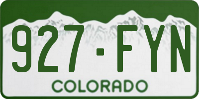 CO license plate 927FYN