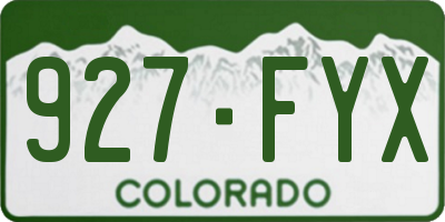 CO license plate 927FYX