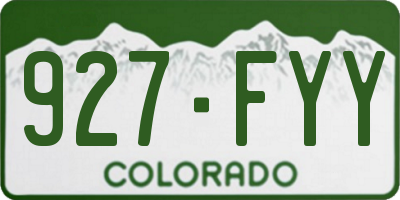 CO license plate 927FYY