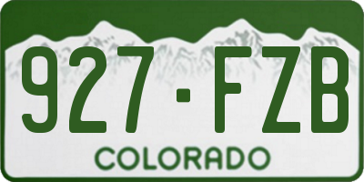 CO license plate 927FZB