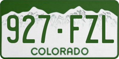 CO license plate 927FZL