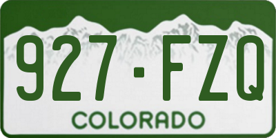 CO license plate 927FZQ