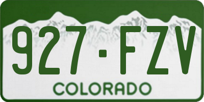 CO license plate 927FZV