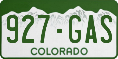CO license plate 927GAS