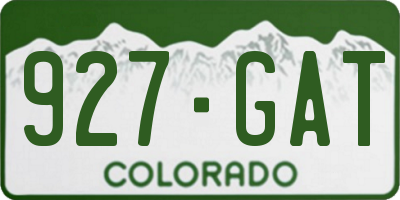 CO license plate 927GAT