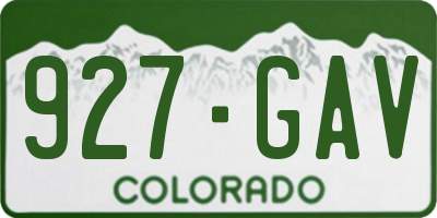 CO license plate 927GAV