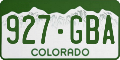 CO license plate 927GBA