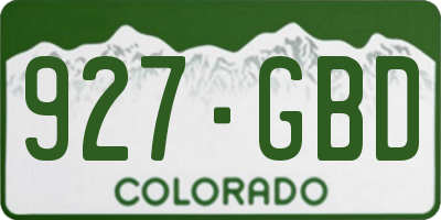 CO license plate 927GBD