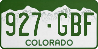 CO license plate 927GBF