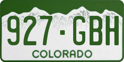 CO license plate 927GBH
