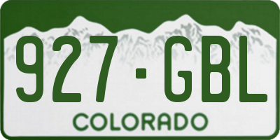CO license plate 927GBL