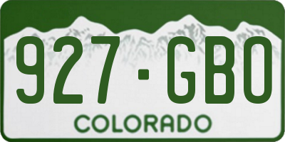 CO license plate 927GBO