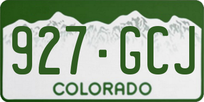 CO license plate 927GCJ