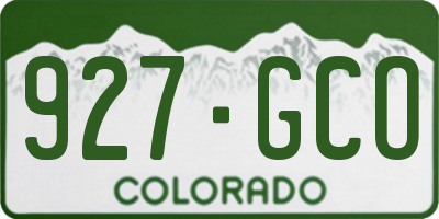 CO license plate 927GCO