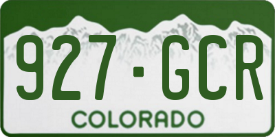 CO license plate 927GCR