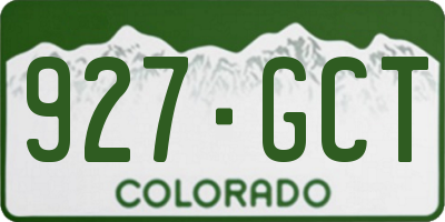 CO license plate 927GCT