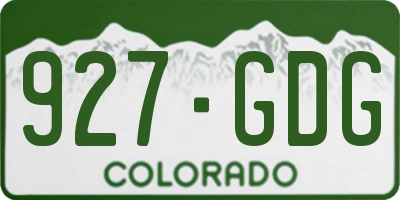 CO license plate 927GDG