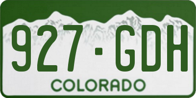 CO license plate 927GDH