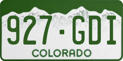 CO license plate 927GDI