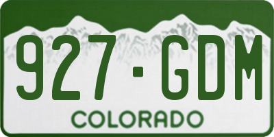 CO license plate 927GDM