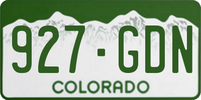 CO license plate 927GDN