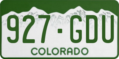 CO license plate 927GDU