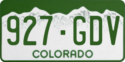 CO license plate 927GDV