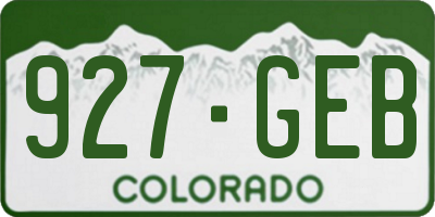 CO license plate 927GEB