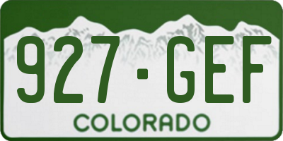 CO license plate 927GEF