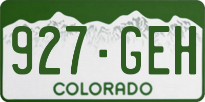 CO license plate 927GEH