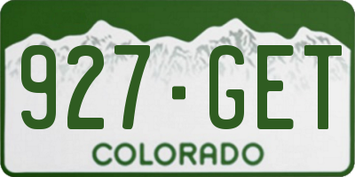 CO license plate 927GET