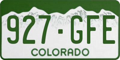 CO license plate 927GFE