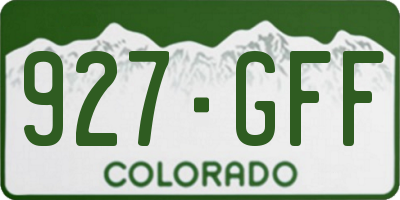 CO license plate 927GFF