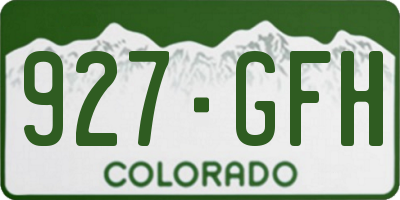 CO license plate 927GFH