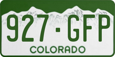 CO license plate 927GFP
