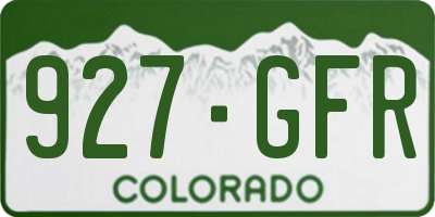 CO license plate 927GFR