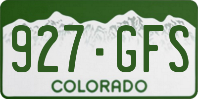 CO license plate 927GFS
