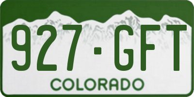 CO license plate 927GFT