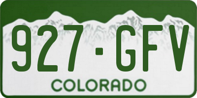 CO license plate 927GFV