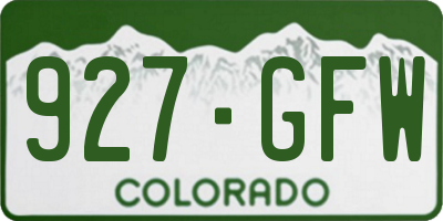 CO license plate 927GFW