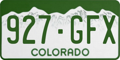 CO license plate 927GFX