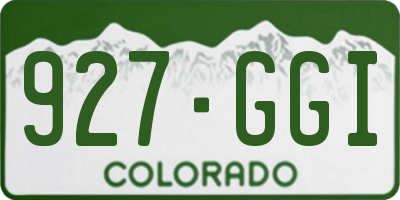 CO license plate 927GGI