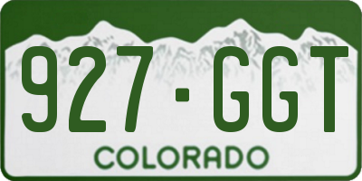 CO license plate 927GGT