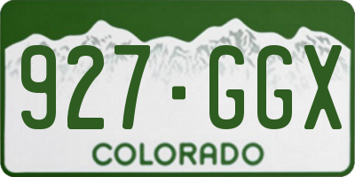 CO license plate 927GGX